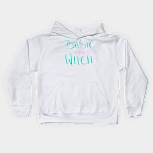 Basic Witch - Teal & Pink Kids Hoodie